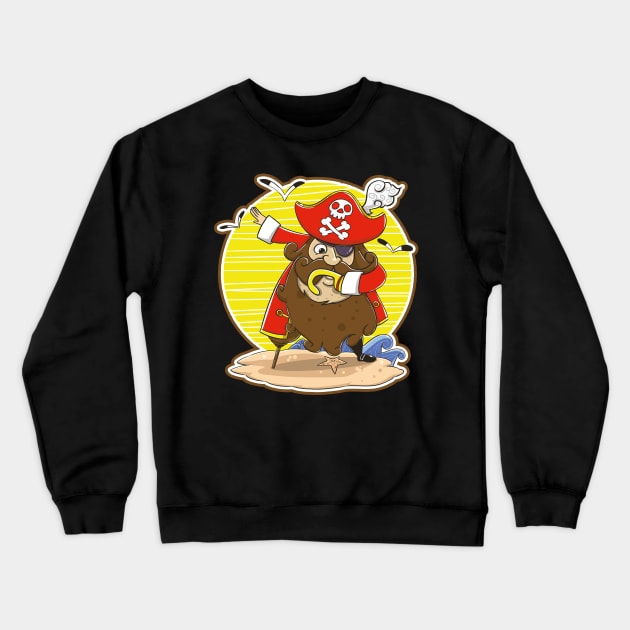 Dabbing Pirate Skull Dab Dance Crewneck Sweatshirt by Pummli